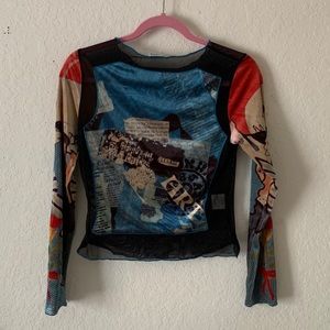 Jean-Paul Gaultier -esque vintage mesh art top